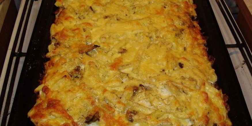 Рецепт картофеля с опятами в духовке