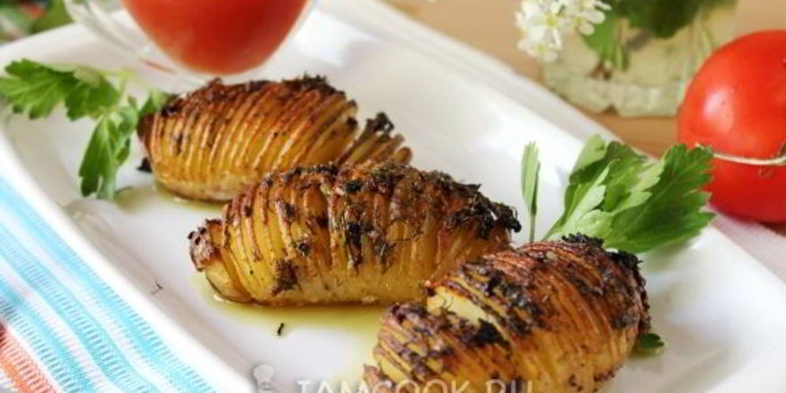 Рецепт картошки-гармошки с чесноком и укропом в духовке