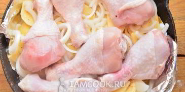 картошка с голенями и сыром в духовке