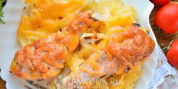 картошка с голенями и сыром в духовке