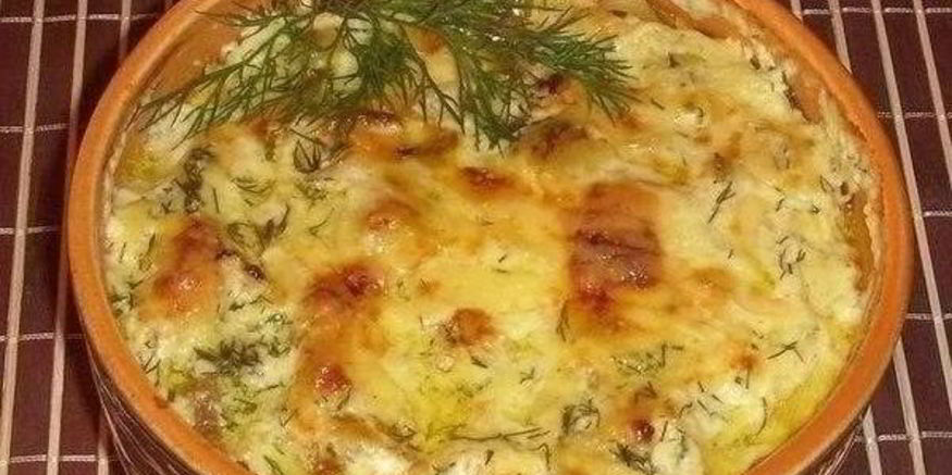Рецепт картошки с курицей в сметане в духовке