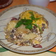 Рецепт Картошки с шампиньонами в духовке