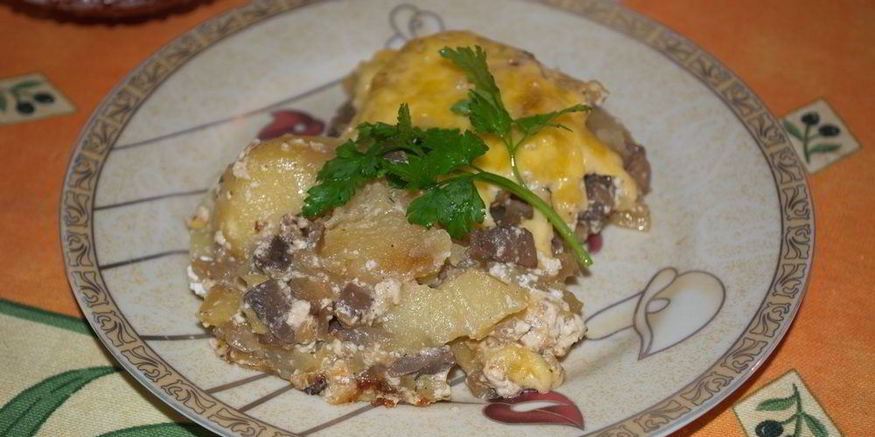 Рецепт картошки с шампиньонами в духовке