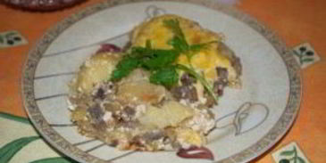 картошка с шампиньонами в духовке