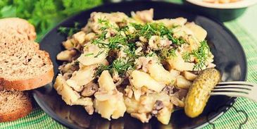 картошка с шампиньонами жареная