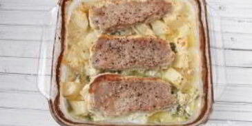 картошка со свининой в духовке