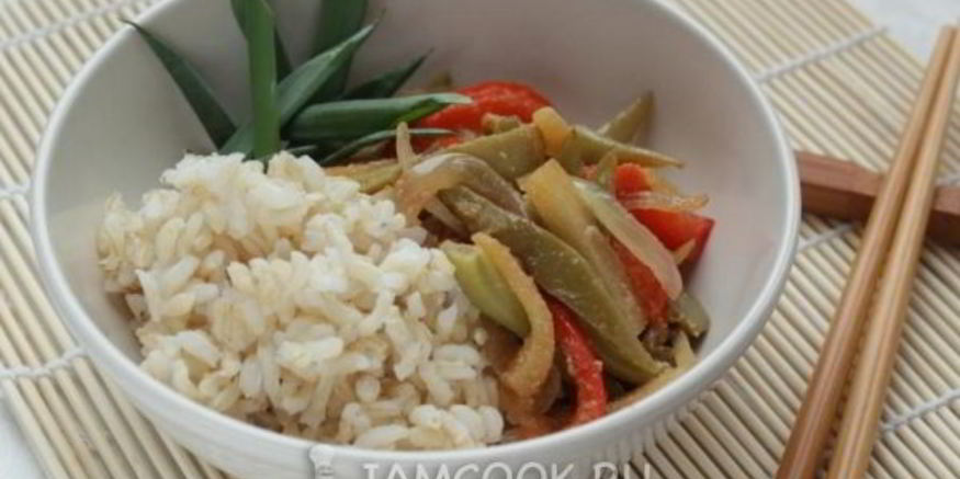 Рецепт риса с ананасом и овощами