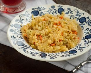 Рис с капустой в духовке