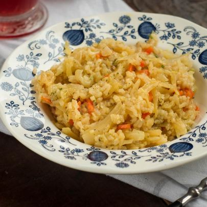 Рис с капустой в духовке