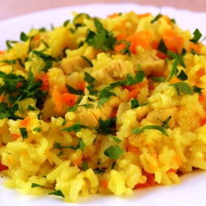 Рис с морковью и луком