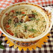 Рецепт Риса с мясом в горшочках в духовке