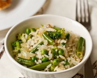 Рис с зелеными овощами