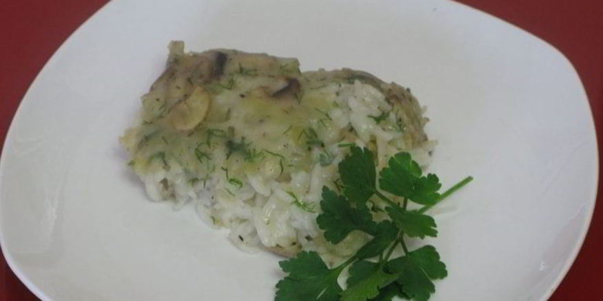 Рецепт риса, запеченного с грибами