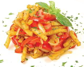 Жареная картошка с болгарским перцем