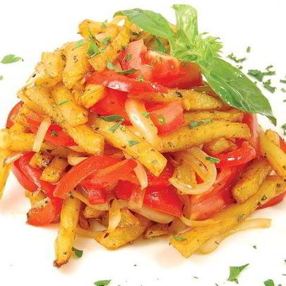 Жареная картошка с болгарским перцем