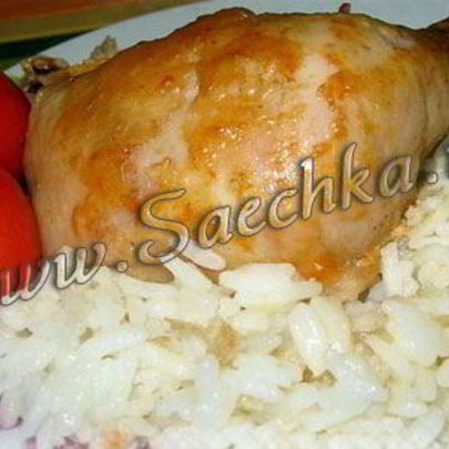 Жареный рис с чесноком