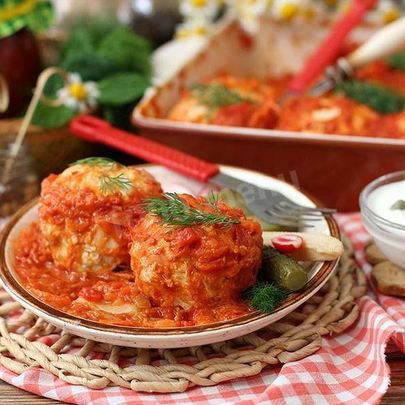 Ленивые голубцы в духовке с подливкой