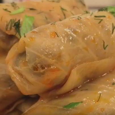 Постные голубцы с грибами