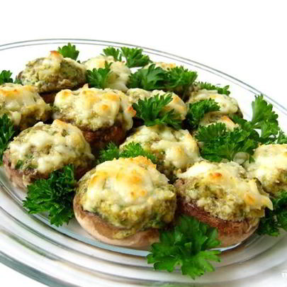 Грибы, фаршированные фаршем