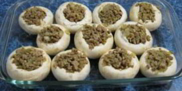 грибы, фаршированные фаршем