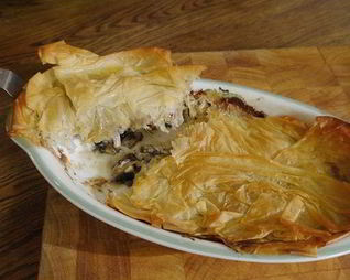 Грибы под хрустящим фило