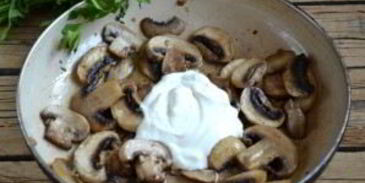грибы под сырным соусом