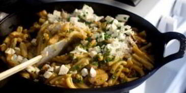 грибы, запеченные с макаронами