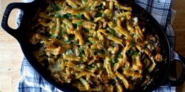 грибы, запеченные с макаронами