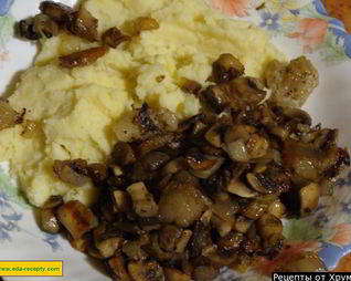 Грибы жареные с луком на сале