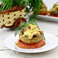Рецепт Шампиньонов фаршированных курицей и сыром