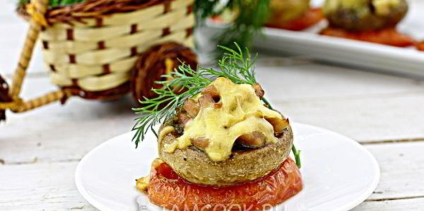 Рецепт шампиньонов фаршированных курицей и сыром
