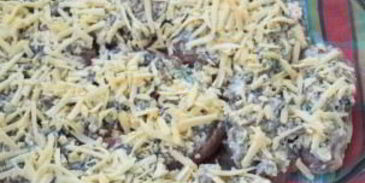 шампиньоны со свининой в духовке