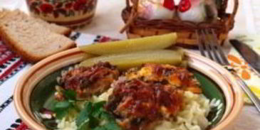 шампиньоны со свининой в духовке