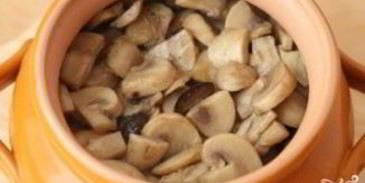 шампиньоны в горшочках