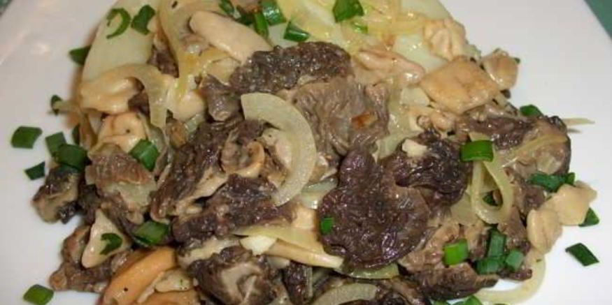 Рецепт жареных сморчков