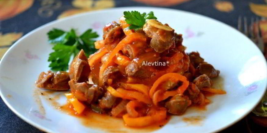 Рецепт гуляша из куриных желудков
