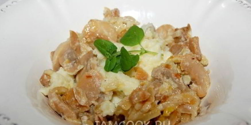 Рецепт картофельного пюре с жареными шампиньонами