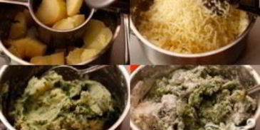 картофельные клецки со шпинатом