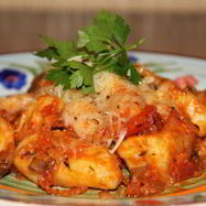 Рецепт Картофельных ньокков с куриным филе и грибами