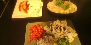 котлеты из путассу с рисом и овощами