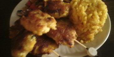 котлеты из путассу с рисом и овощами