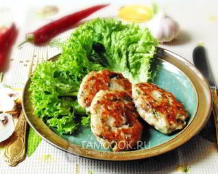 Рыбные котлеты с сыром и грибами