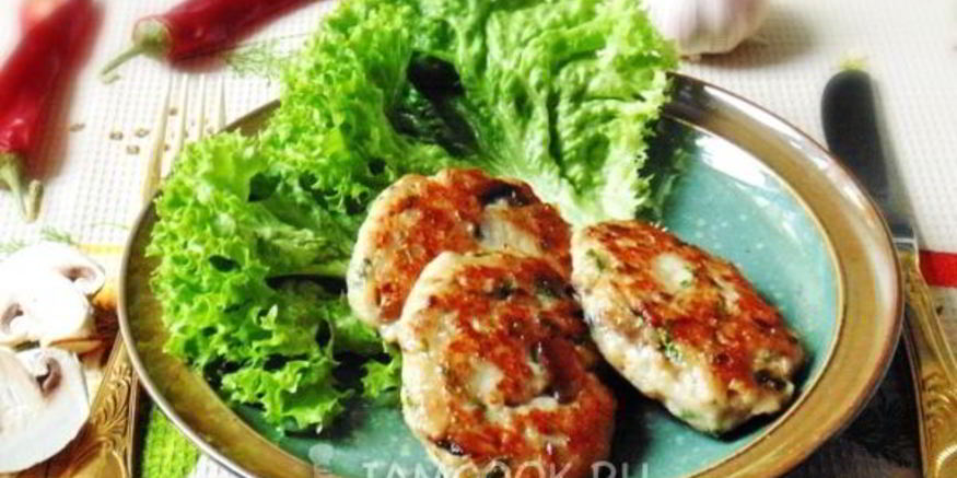 Рецепт рыбных котлет с сыром и грибами