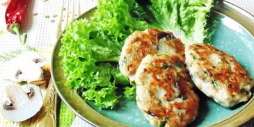 рыбные котлеты с сыром и грибами