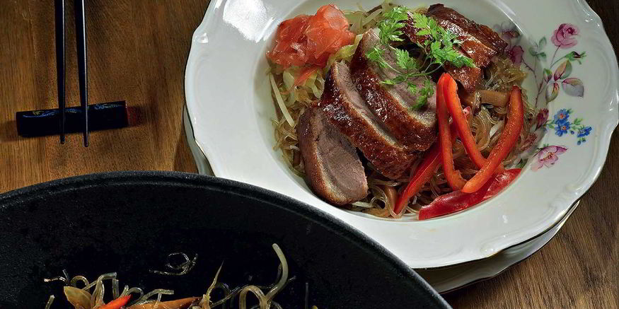 Рецепт лапши с утиной грудкой