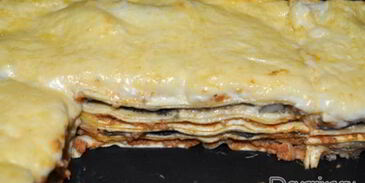 лазанья с фаршем и грибами