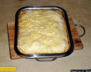 Лазанья с фаршем сыром и овощами