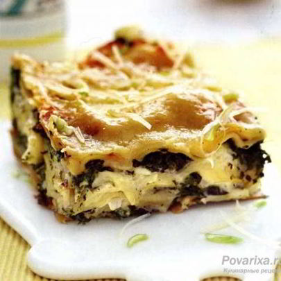 Лазанья с картофелем и шпинатом