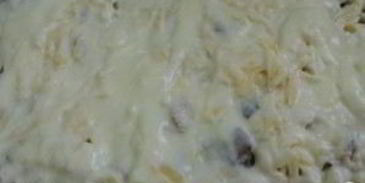 лазанья с курицей и грибами