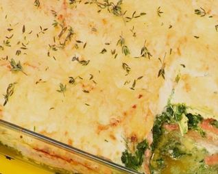 Лазанья с семгой и шпинатом